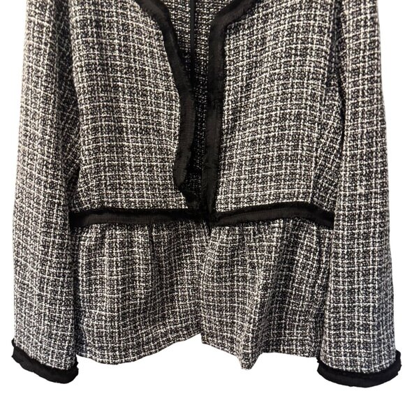 Suzanne Betro Tweed Open-Front Jacket Black & White Sz  2X Polyester blazer - Picture 5 of 10